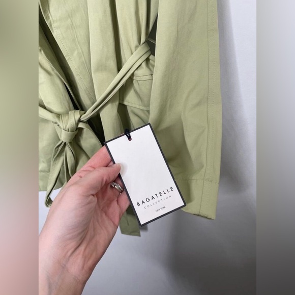bagatelle Trench Coat • Green Sage Wrap Jacket • Size L • NWT - Picture 8 of 10